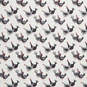 Hen House - Roosters and Hens Off White Yardage