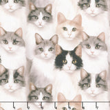 Paw and Whisker - Shorthaired Cats Multi Yardage