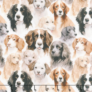 Paw and Whisker - Man's Best Friend Dogs Multi Yardage