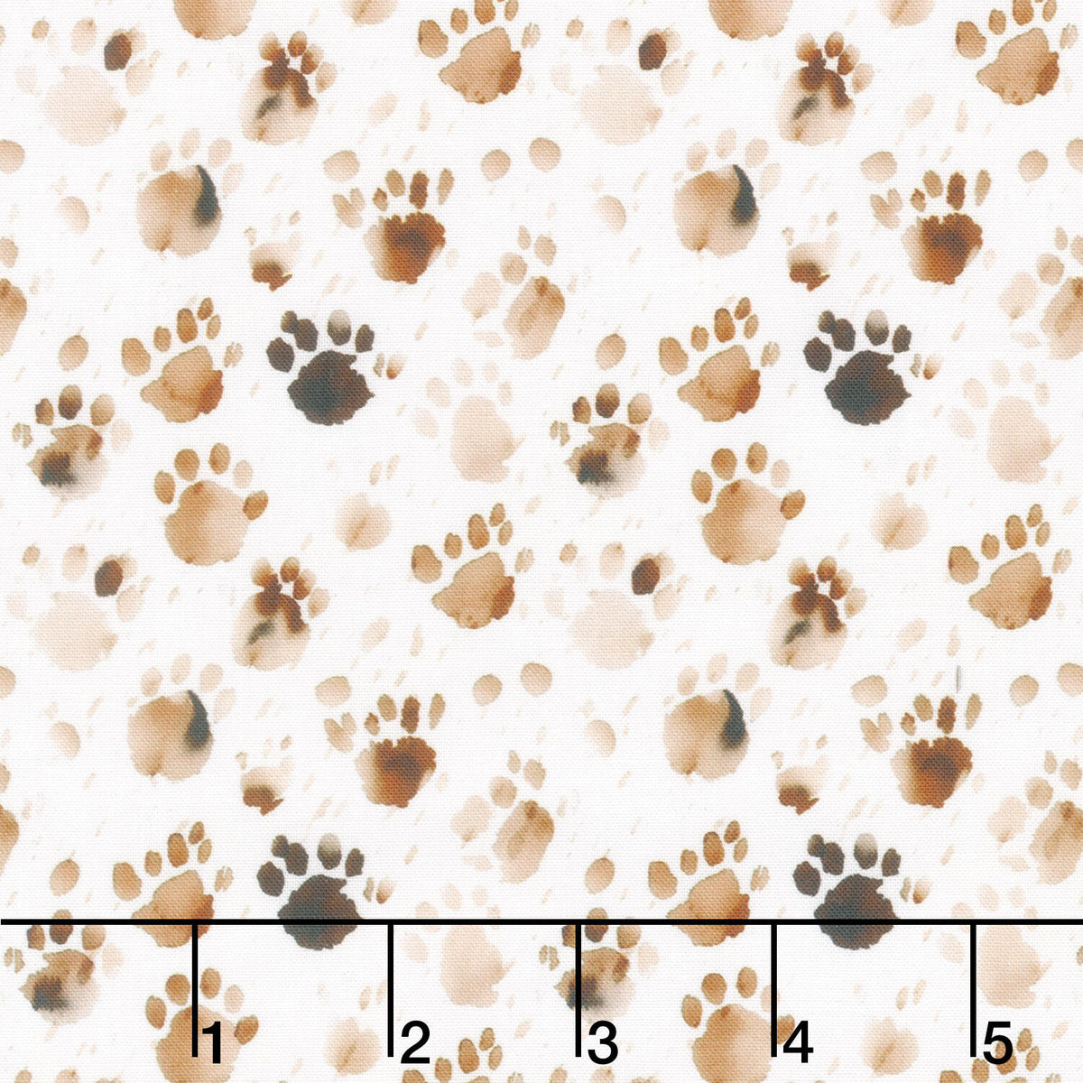Paw and Whisker - Paw Prints Cream Yardage