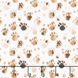 Paw and Whisker - Paw Prints Cream Yardage