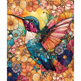 Flight of Beauty - Hummingbird Stained Glass Multi Panel Yardage