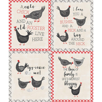 Hen House - Farm Chicks Off White Panel