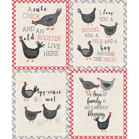 Hen House - Farm Chicks Off White Panel