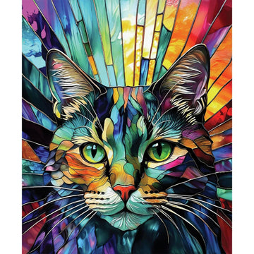 Kaleidoscope - Kaleidoscope Stained Class Cat Multi Panel