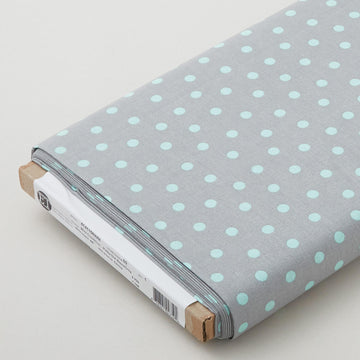 Mint Condition - Polka Dot Aqua/Grey 8 Yard Bolt