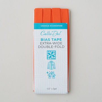 Callie Del Extra Wide Double Fold Bias Tape 1/2" x 3yd - Orange