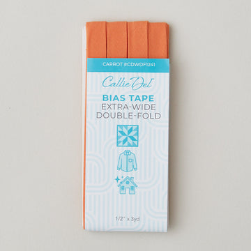 Callie Del Extra Wide Double Fold Bias Tape 1/2" x 3yd - Carrot