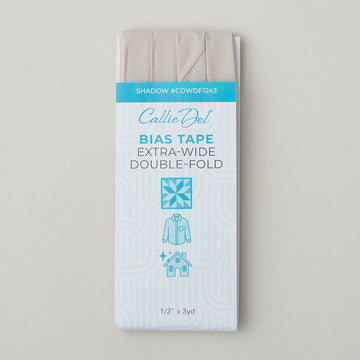 Callie Del Extra Wide Double Fold Bias Tape 1/2" x 3yd - Shadow