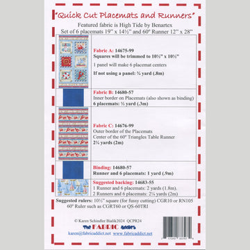 Quick Cut Placemats and Runner Pattern