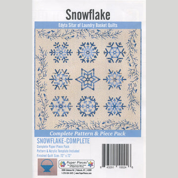 Snowflake Quilt Pattern with English Paper Piece Pack and Template