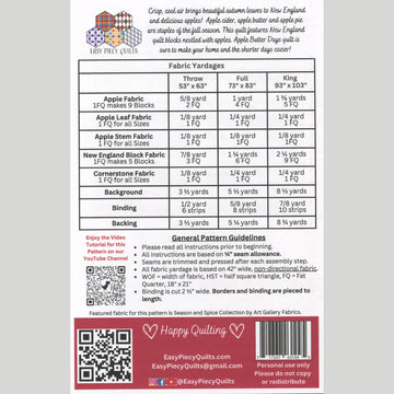 Apple Butter Days Quilt Pattern