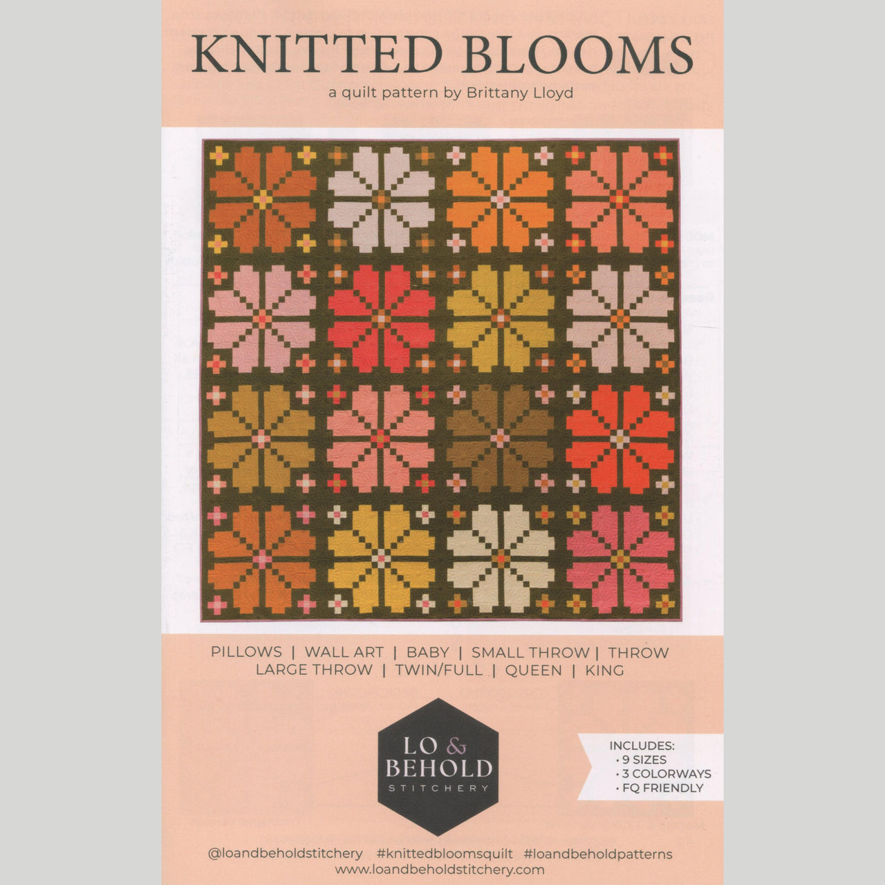 Knitted Blooms Quilt Pattern