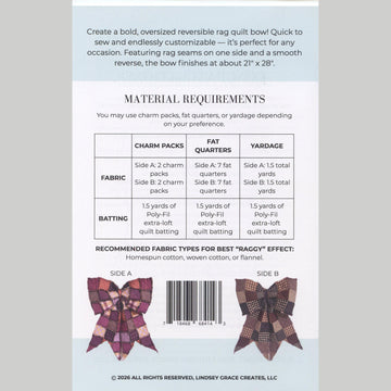 The Big Giant Rag Quilt Bow Pattern