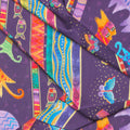 Fantasticats - Cats Pictorial Stripe Dark Purple Metallic Yardage