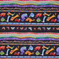 Fantasticats - Cats Pictorial Stripe Black Metallic Yardage