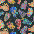 Fantasticats - Tossed Cats Black Metallic Yardage