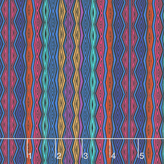 Fantasticats - Geo Stripe Blue Yardage