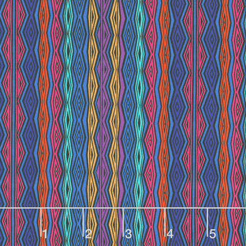 Fantasticats - Geo Stripe Blue Yardage