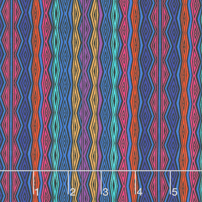 Fantasticats - Geo Stripe Blue Yardage