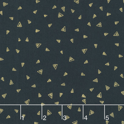 Fantasticats - Gold Triangles Black Metallic Yardage