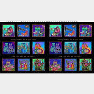 Fantasticats - Cat Blocks Black Metallic Panel