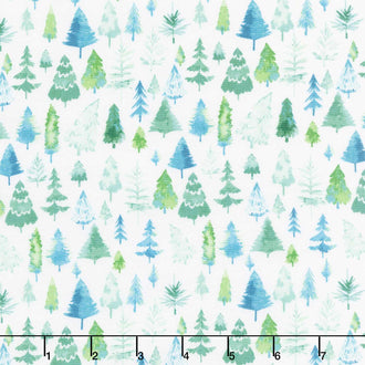 Santa Paws - Trees Teal Yardage