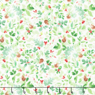 Santa Paws - Foliage White Yardage