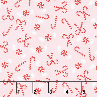 Santa Paws - Candy Canes Pink Yardage