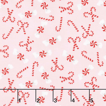 Santa Paws - Candy Canes Pink Yardage