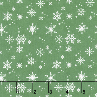 Santa Paws - Snowflakes Forest Yardage