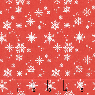 Santa Paws - Snowflakes Light Red Yardage