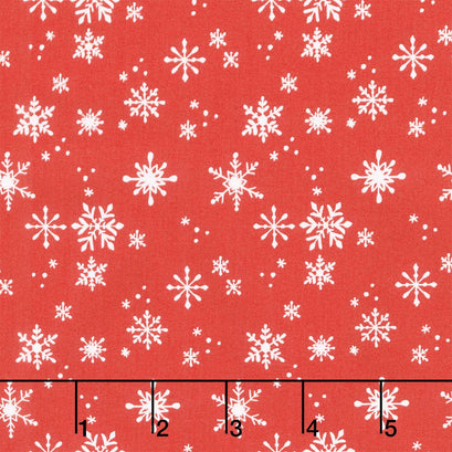 Santa Paws - Snowflakes Light Red Yardage