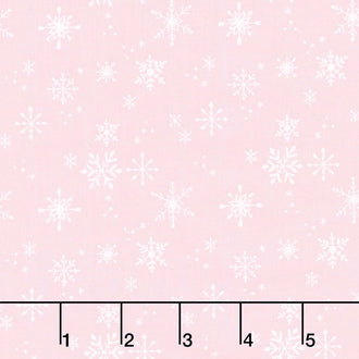Santa Paws - Snowflakes Pink Yardage