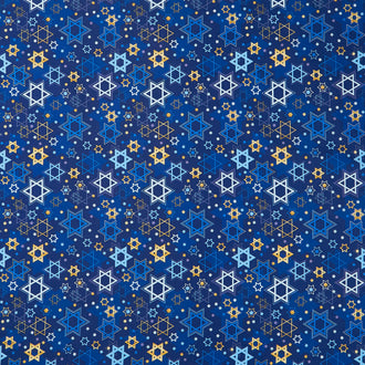Happy Hanukkah - Stars of David Multi Yardage