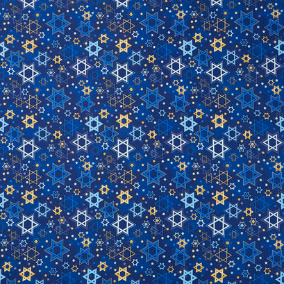 Happy Hanukkah - Stars of David Multi Yardage