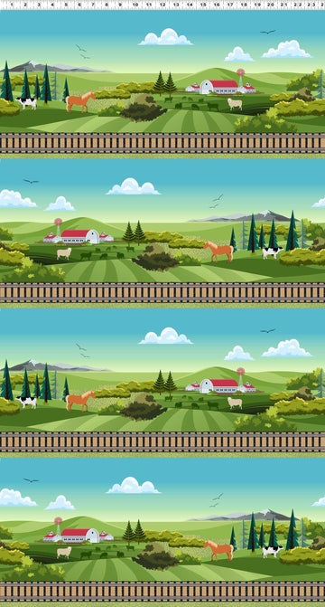 Let's Go! - Pictorial Stripe Multi Yardage