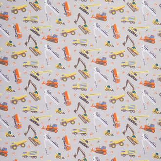 Let's Go! - Construction Vehicles Gray Yardage