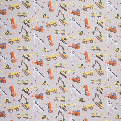 Let's Go! - Construction Vehicles Gray Yardage