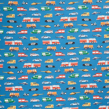 Let's Go! - Rescue Vehicles Dark Blue Yardage