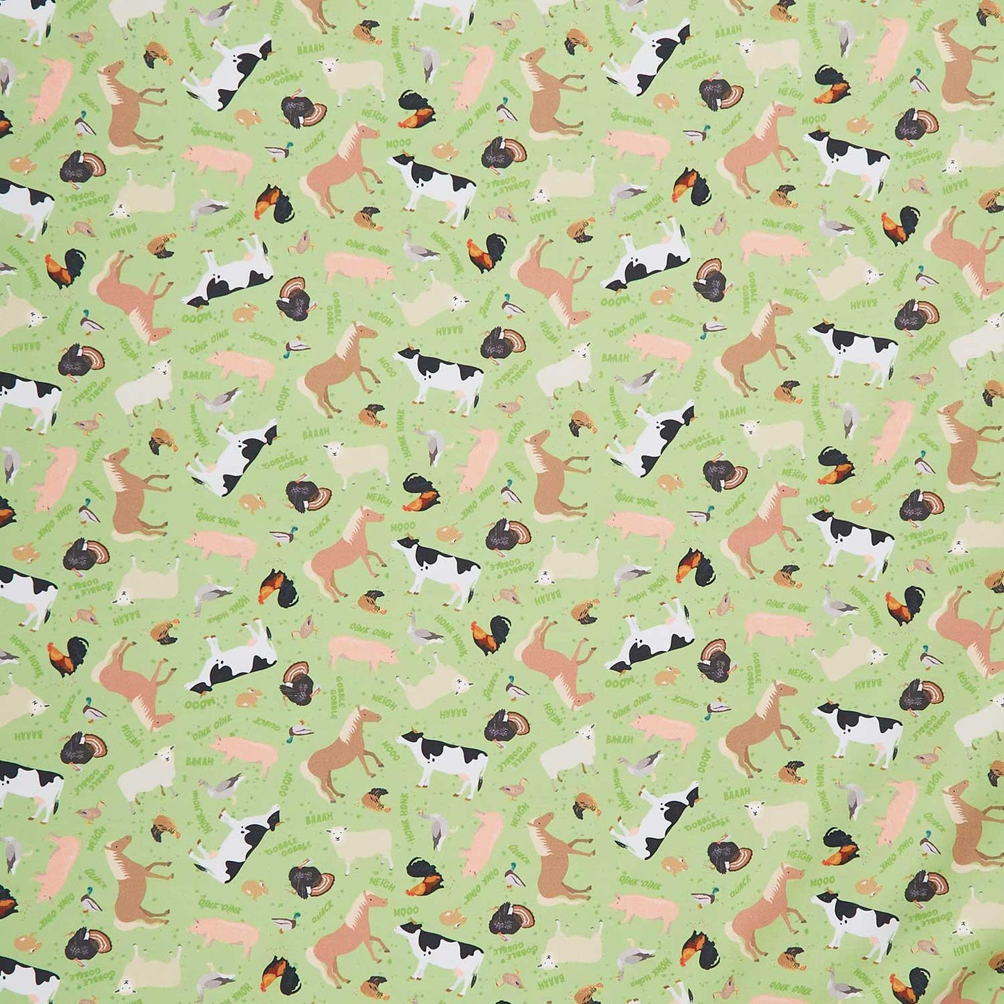 Let's Go! - Farm Animals Green Yardage