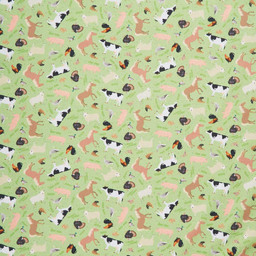 Let's Go! - Farm Animals Green Yardage