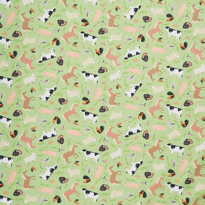Let's Go! - Farm Animals Green Yardage