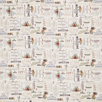 Living The Dream Flannel - Words Light Khaki Yardage