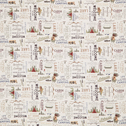 Living The Dream Flannel - Words Light Khaki Yardage