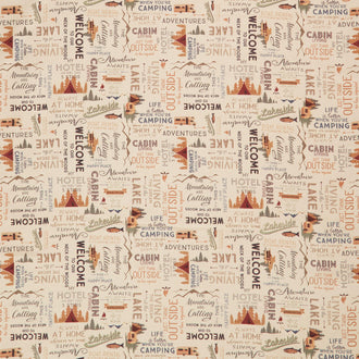 Living The Dream Flannel - Words Light Caramel Yardage