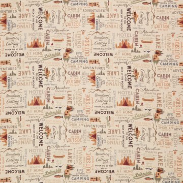 Living The Dream Flannel - Words Light Caramel Yardage