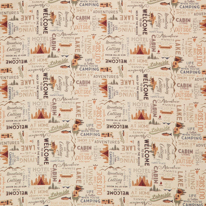 Living The Dream Flannel - Words Light Caramel Yardage