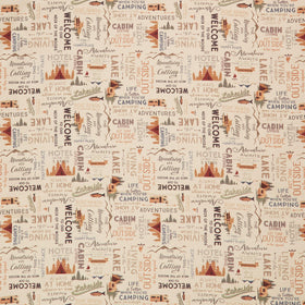 Living The Dream Flannel - Words Light Caramel Yardage