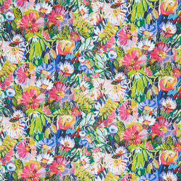 Sunset Meadow - Blooms Dark Blue Yardage